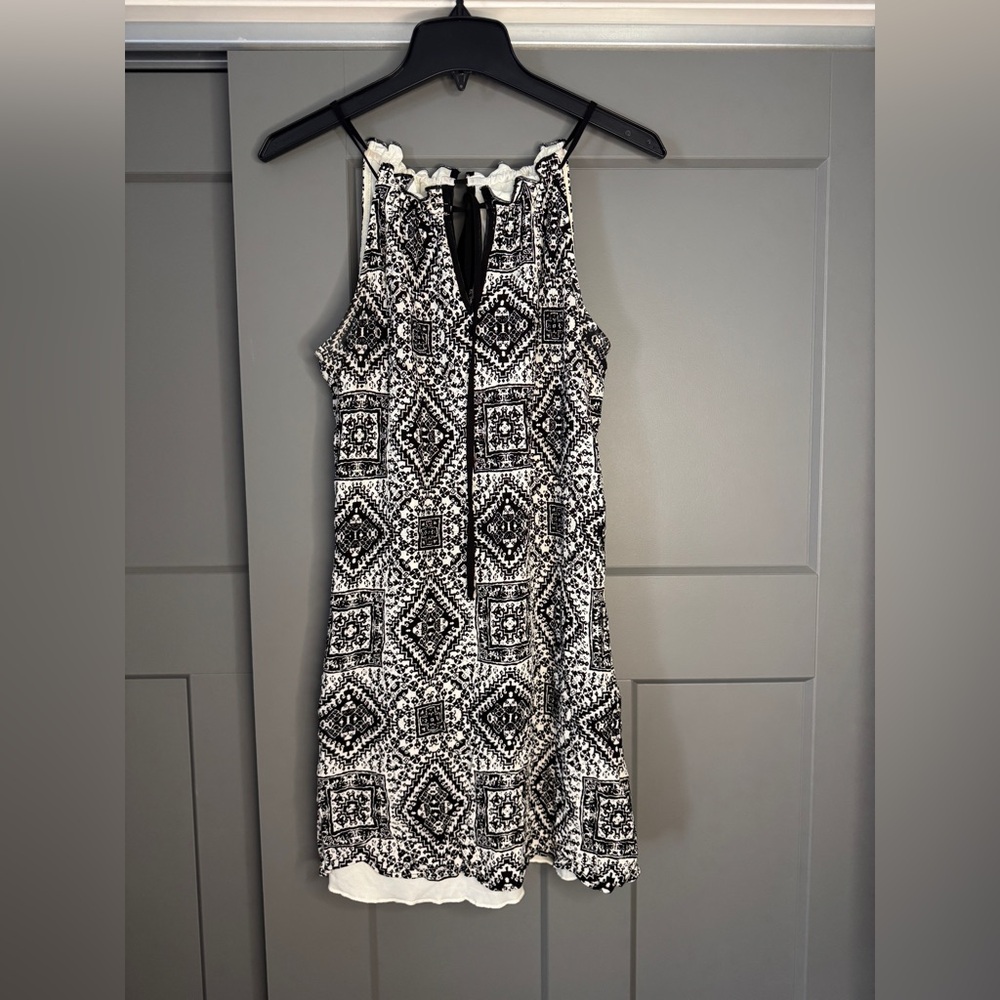 Black and White Halter Top Dress